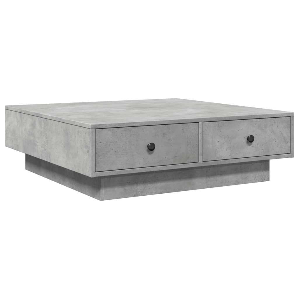 Table basse gris béton 90x90x28 cm en bois