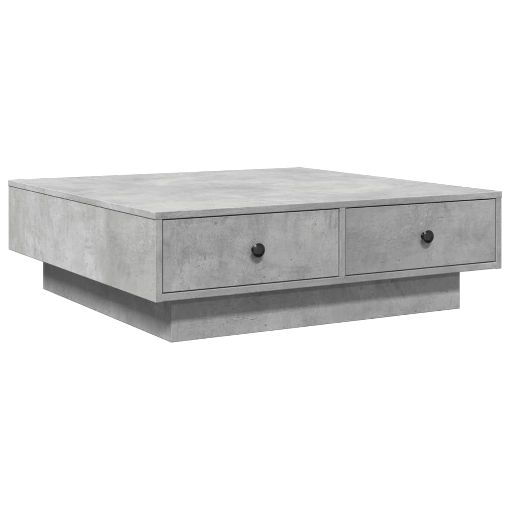 Table basse gris béton 90x90x28 cm en bois