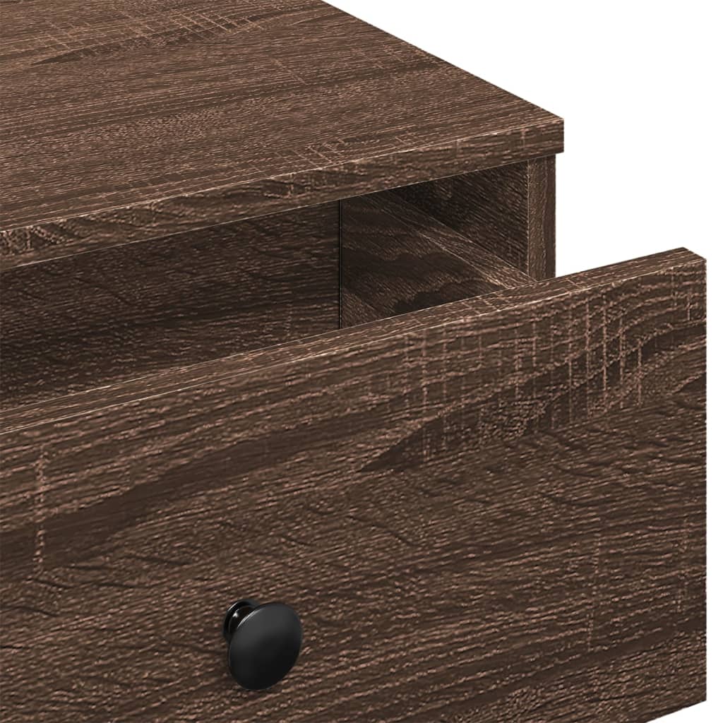 Table basse aspect chêne marron 90x90x28 cm en bois