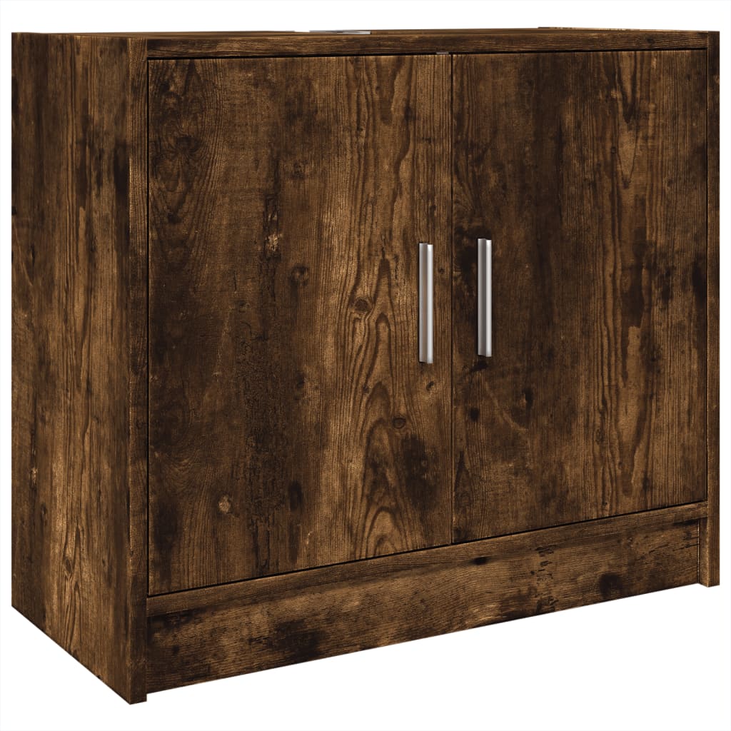 Meuble évier chêne fumé 63x29x55 cm en bois