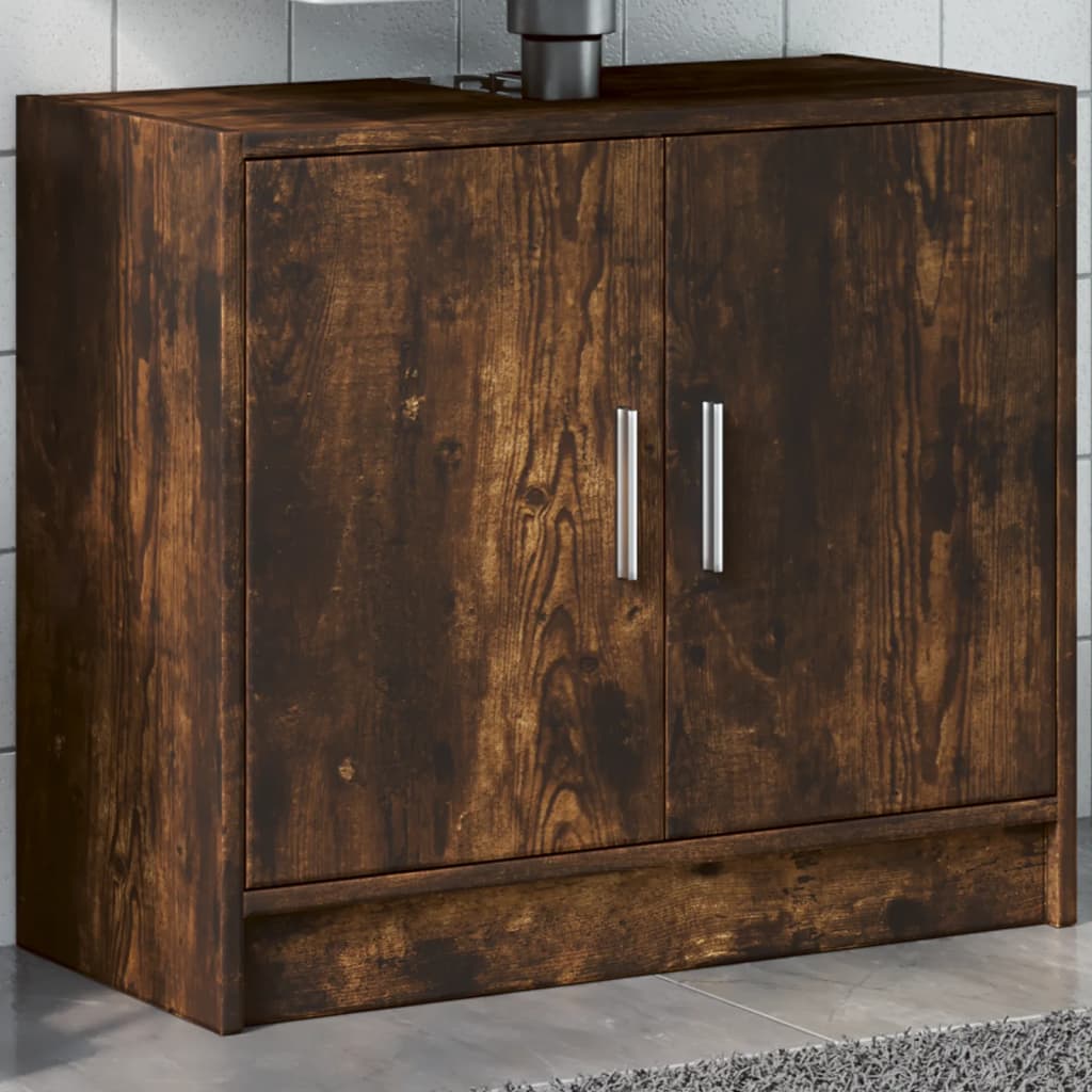 Waschbeckenschrank Räuchereiche 63x29x55 cm Holzwerkstoff