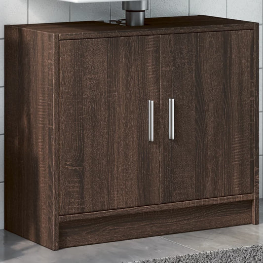 Meuble vasque aspect chêne marron 63x29x55 cm en bois