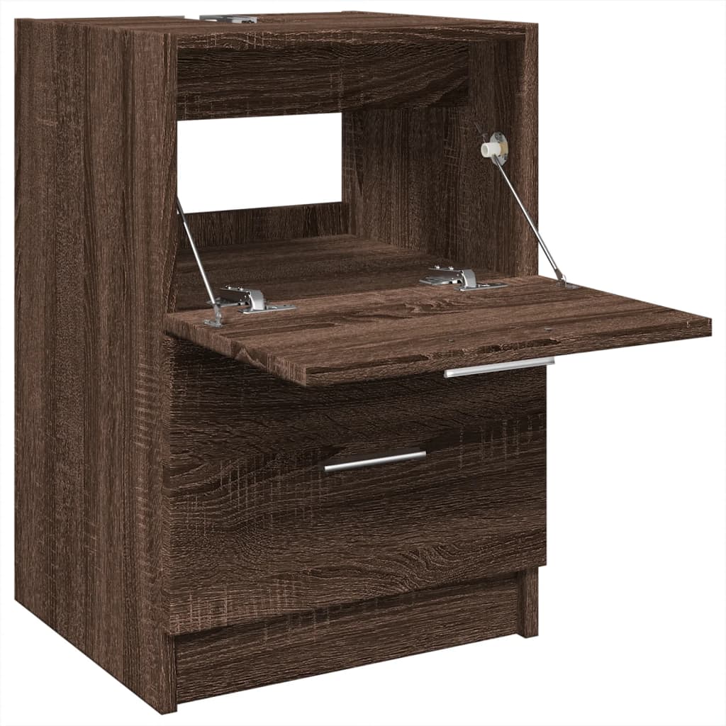 Meuble vasque aspect chêne marron 40x37x59 cm