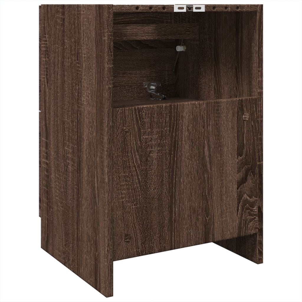 Meuble vasque aspect chêne marron 40x37x59 cm