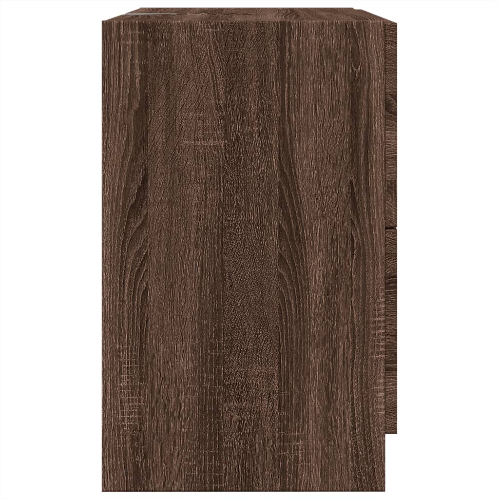 Meuble sous lavabo aspect chêne marron 59x37x59 cm