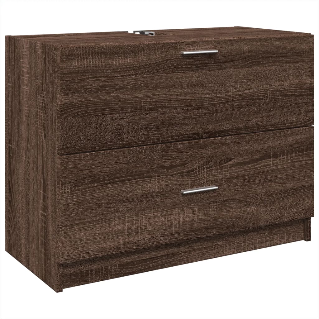 Meuble vasque aspect chêne marron 78x37x59 cm