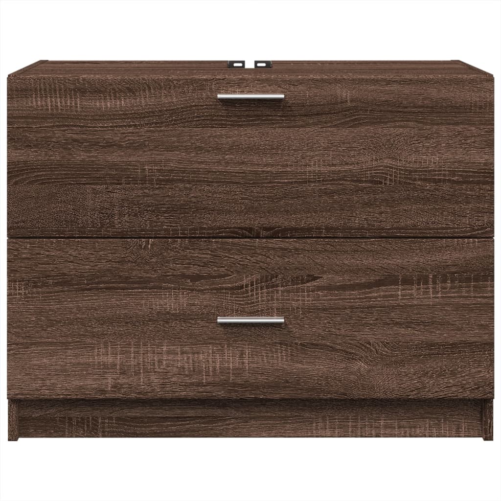 Meuble vasque aspect chêne marron 78x37x59 cm