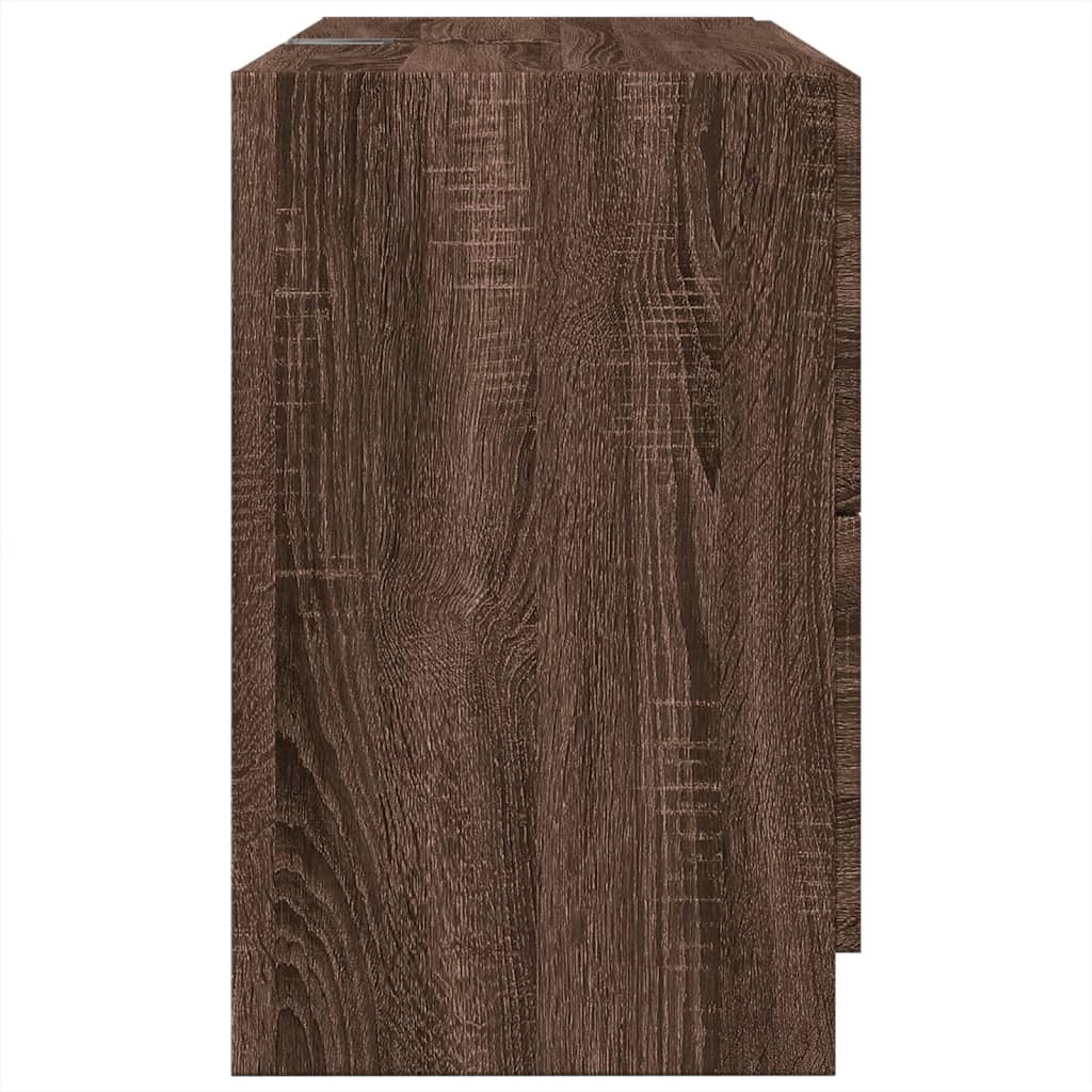 Meuble vasque aspect chêne marron 78x37x59 cm