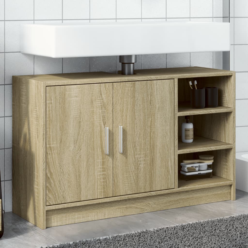 Meuble vasque chêne Sonoma 90x29x55 cm matériau bois