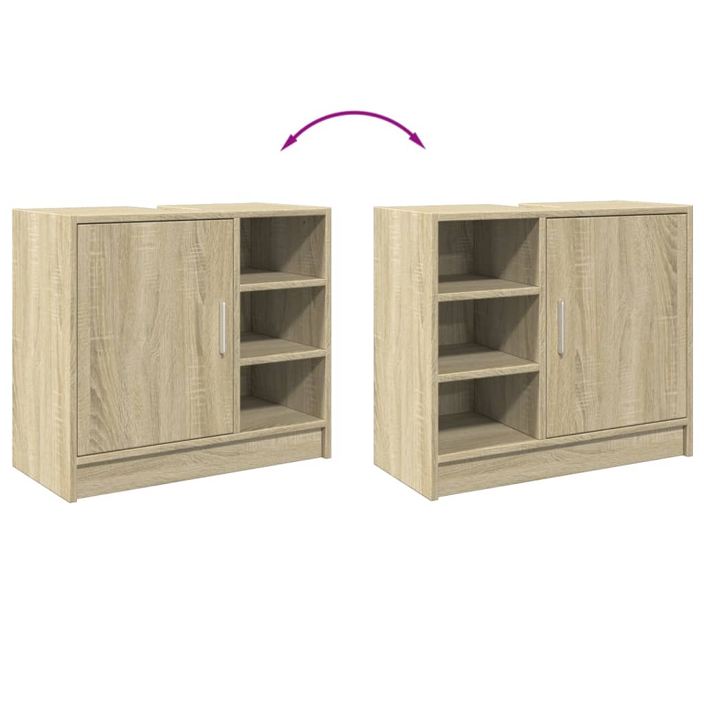 Meuble vasque chêne Sonoma 63x29x55 cm matériau bois