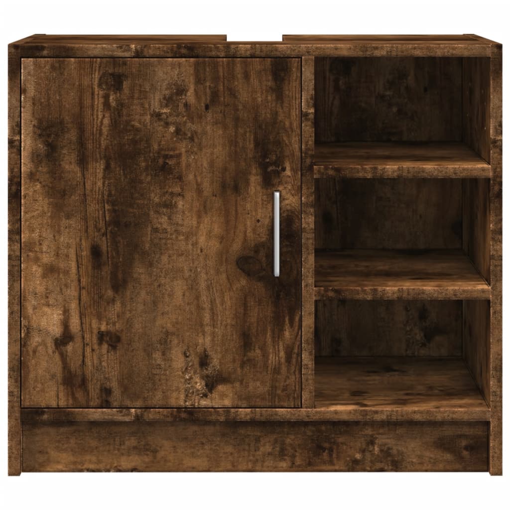 Meuble évier chêne fumé 63x29x55 cm en bois