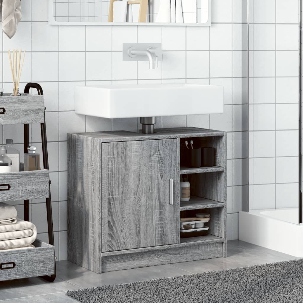 Meuble vasque gris Sonoma 63x29x55 cm en bois