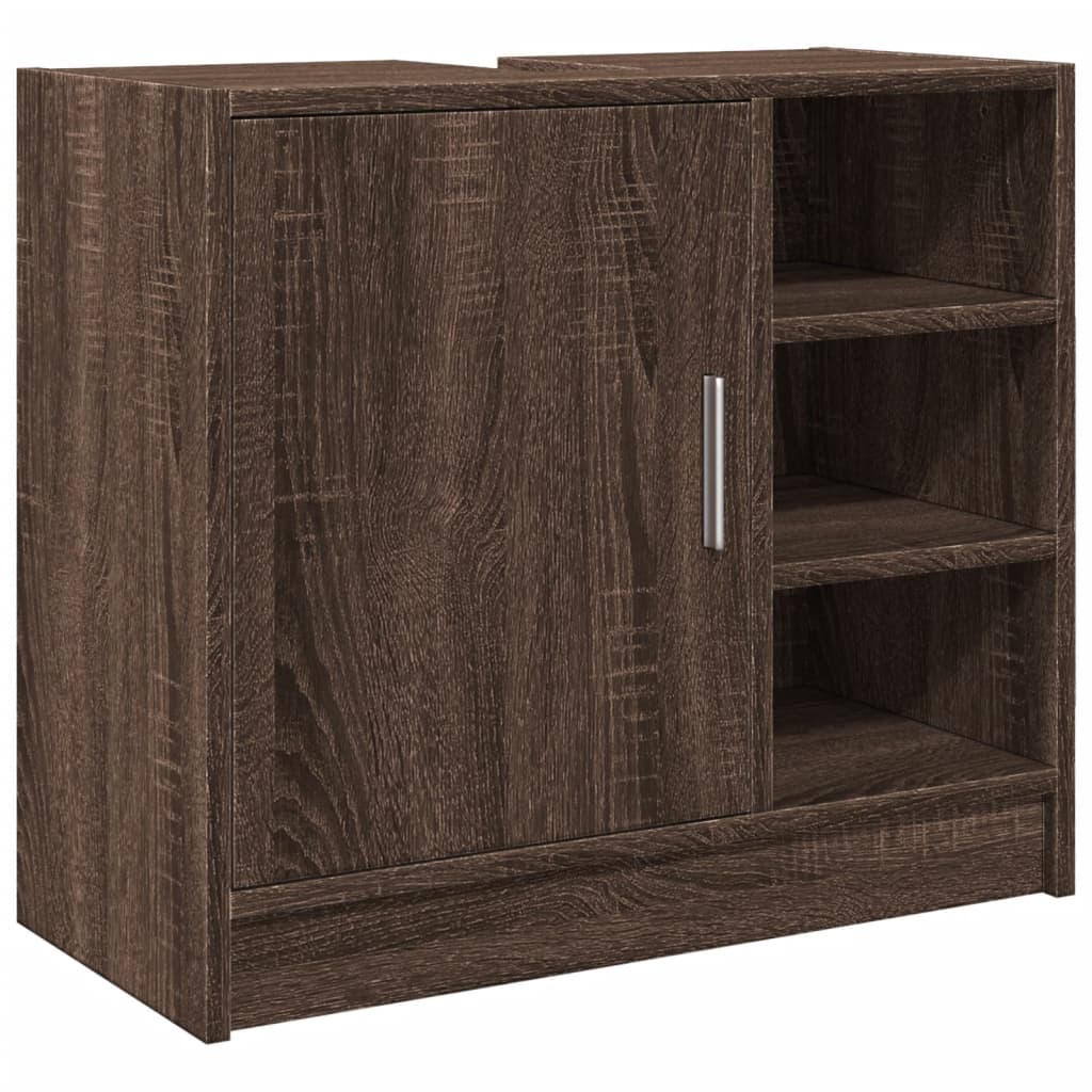 Meuble vasque aspect chêne marron 63x29x55 cm en bois