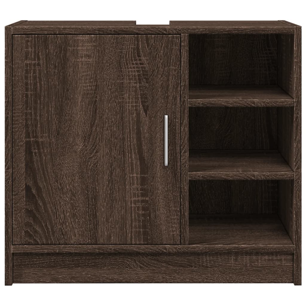 Meuble vasque aspect chêne marron 63x29x55 cm en bois