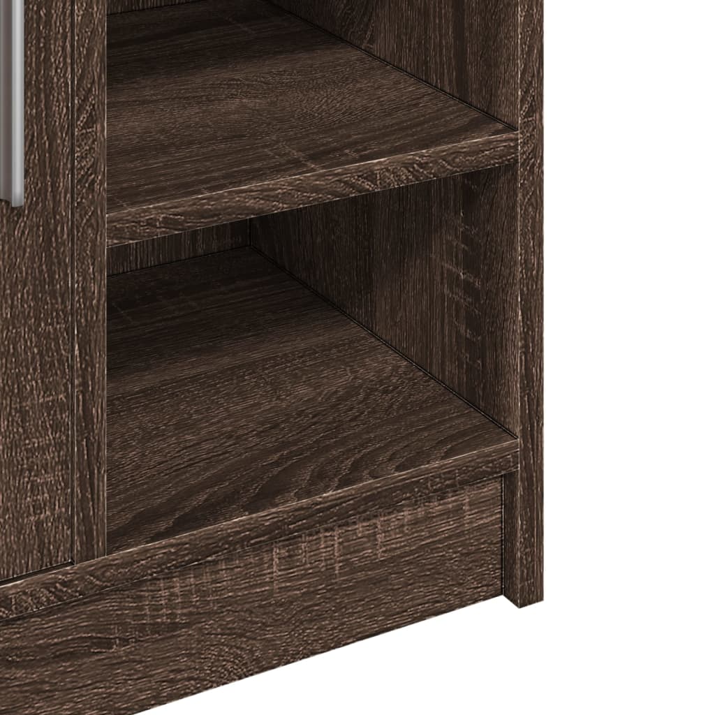 Meuble vasque aspect chêne marron 63x29x55 cm en bois