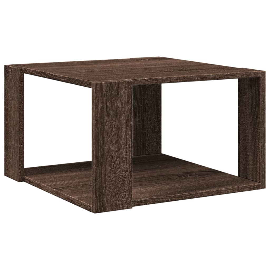 Table basse aspect chêne brun 51,5x51,5x30 cm en bois
