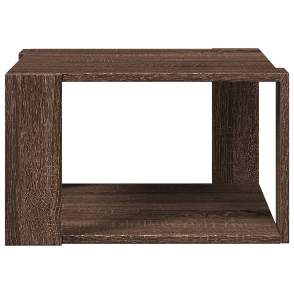 Table basse aspect chêne brun 51,5x51,5x30 cm en bois