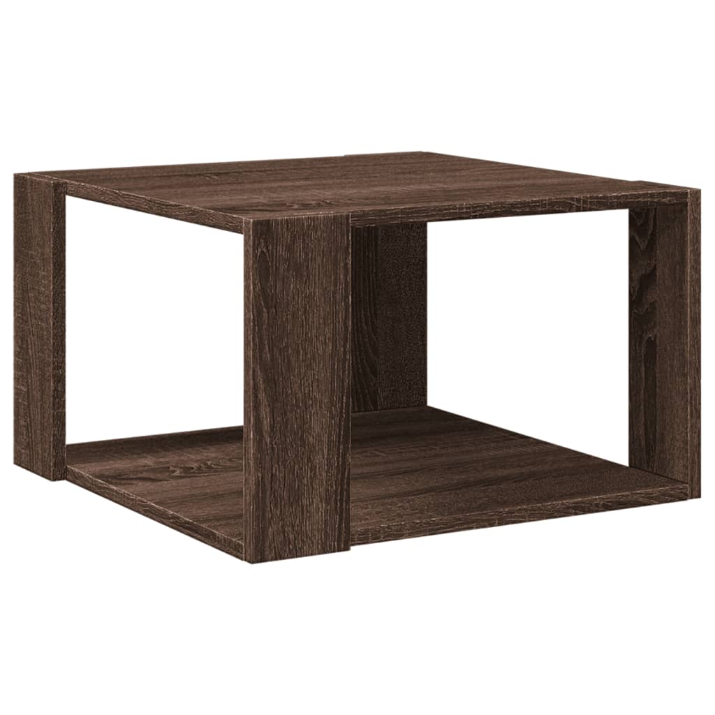 Table basse aspect chêne brun 51,5x51,5x30 cm en bois