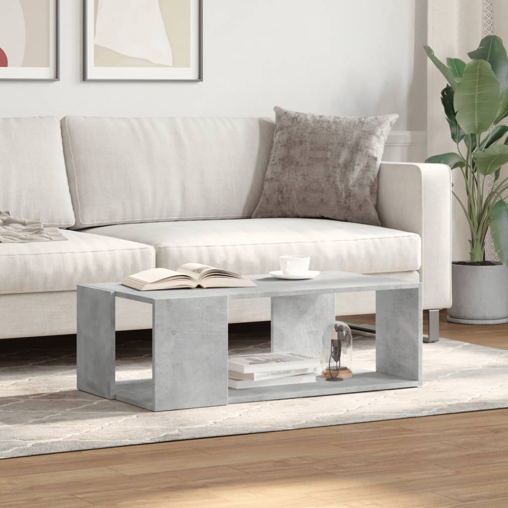 Table basse gris béton 89,5x48x30 cm en bois