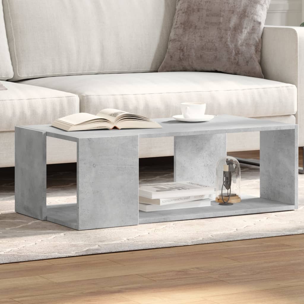 Table basse gris béton 89,5x48x30 cm en bois