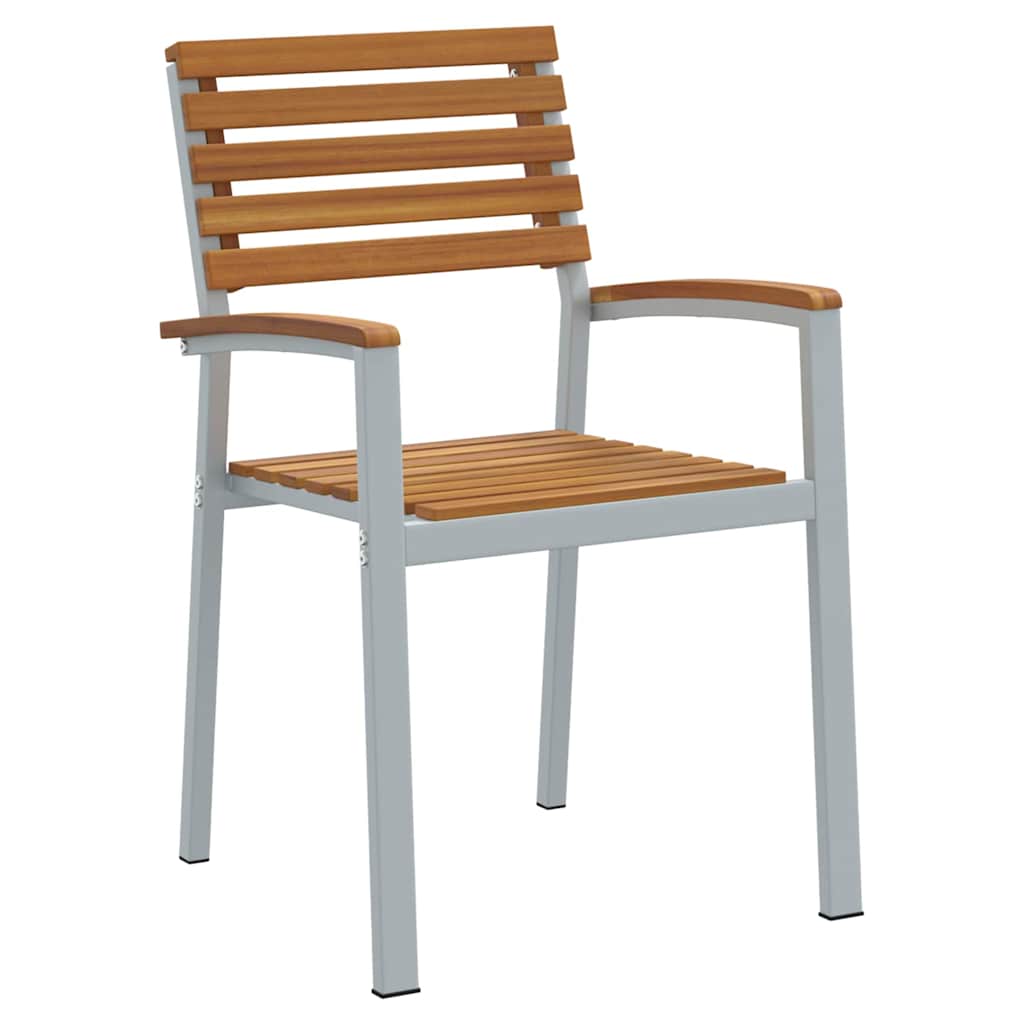 Garten Essgruppe 7 pcs Grau Massivholz Akazie