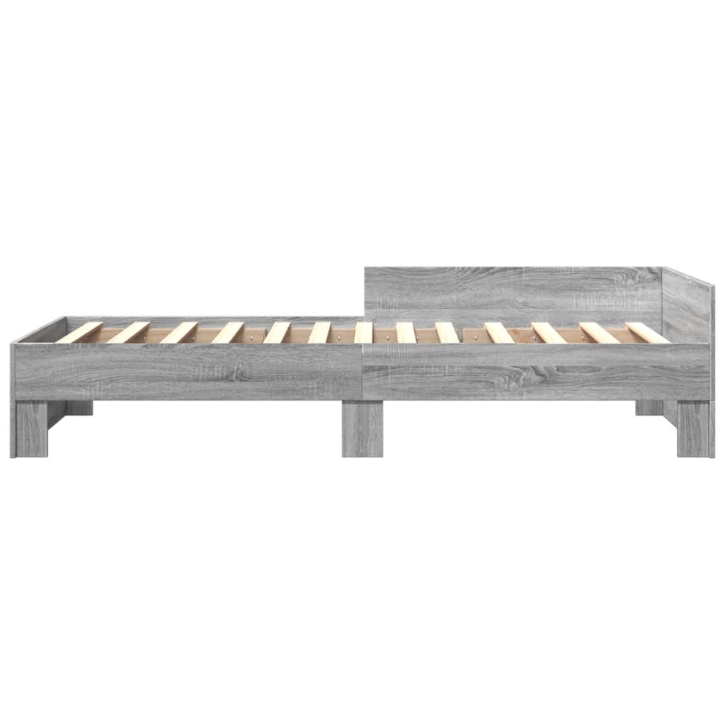 Cadre de lit Sonoma gris 100x200 cm en bois