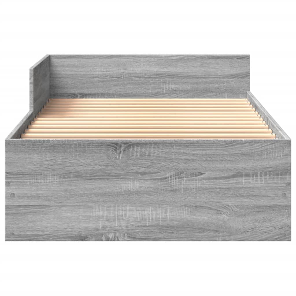 Cadre de lit Sonoma gris 100x200 cm en bois