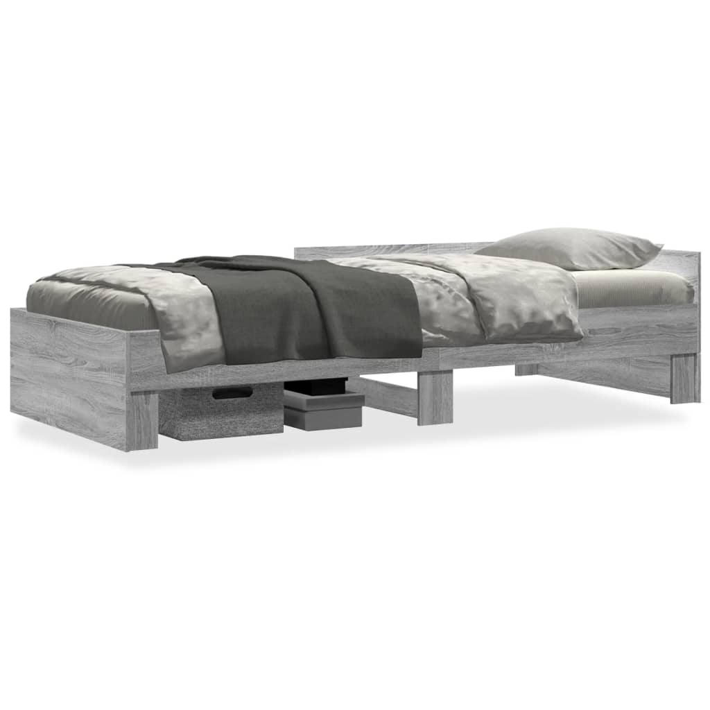 Bed frame Grey Sonoma 75x190 cm wood material
