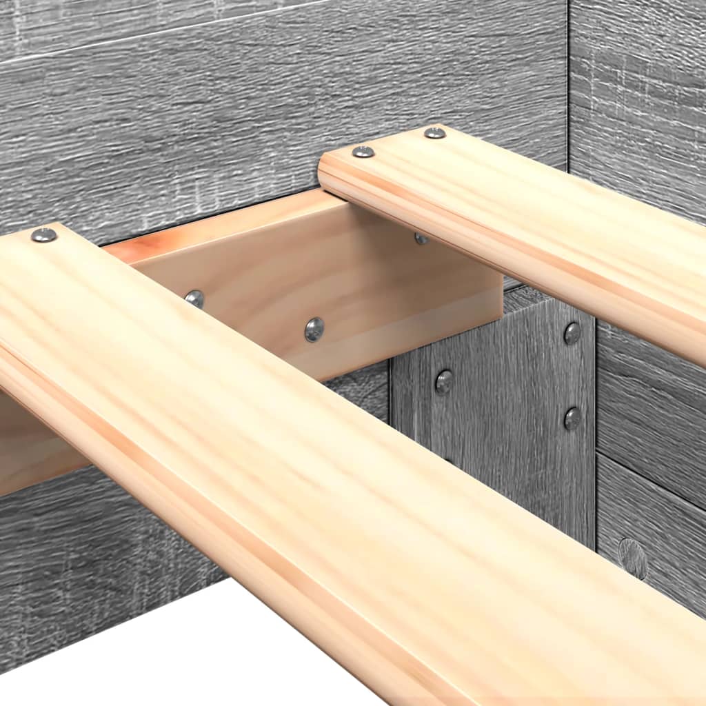 Bed frame Grey Sonoma 75x190 cm wood material