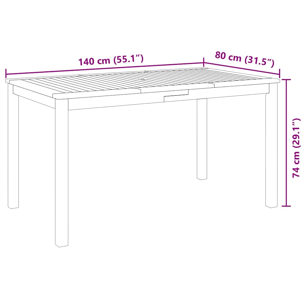 Garten Essgruppe 4-Sitzer Massivholz Akazie
