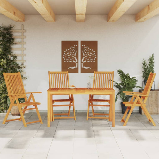 5-tlg. Garten-Essgruppe 140x80x74 cm Massivholz Akazie