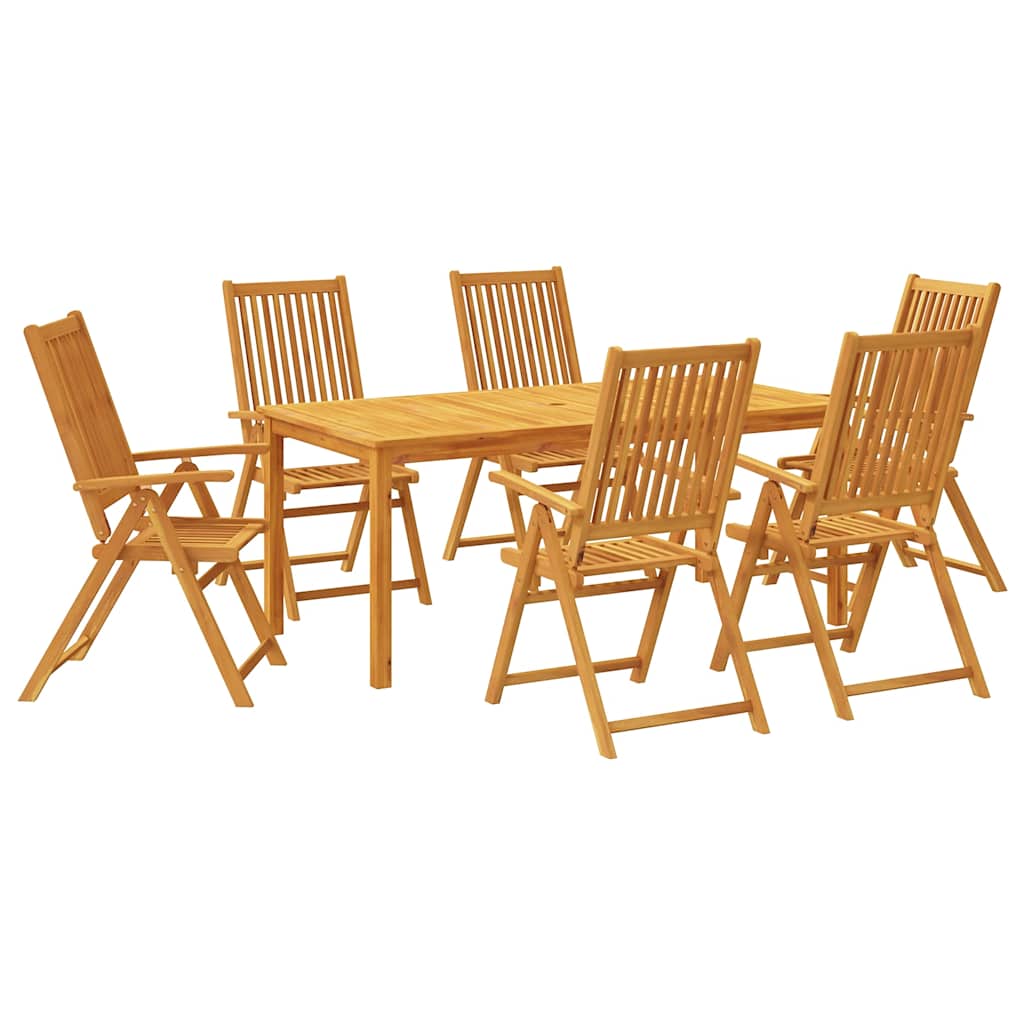 7-tlg. Garten-Essgruppe 180x90x75 cm Massivholz Akazie