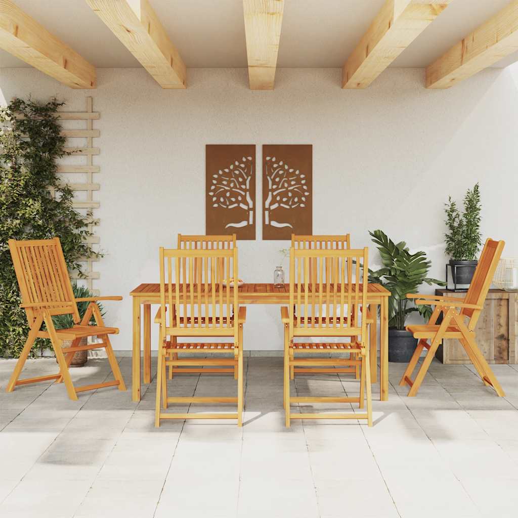 7-tlg. Garten-Essgruppe 180x90x75 cm Massivholz Akazie