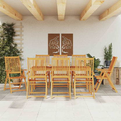 9-tlg. Garten-Essgruppe 180x90x75 cm Massivholz Akazie