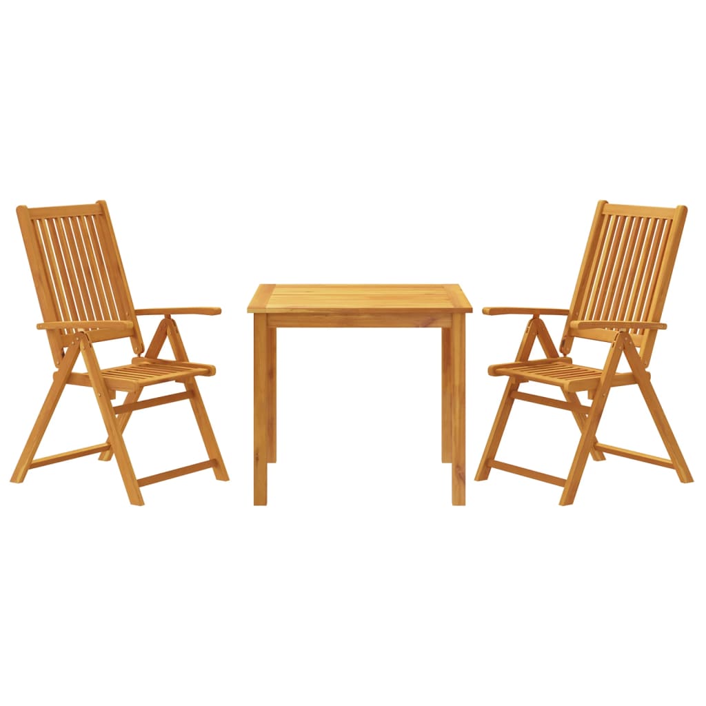 3-tlg. Garten-Essgruppe 85x85x74 cm Massivholz Akazie