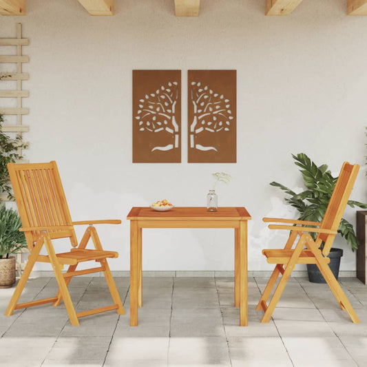 3-tlg. Garten-Essgruppe 85x85x74 cm Massivholz Akazie