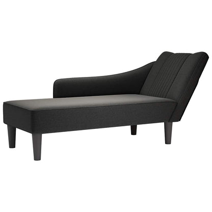 Chaiselongue mit Rechter Armlehne Schwarz Stoff