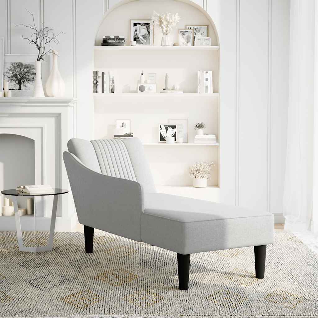 Chaiselongue mit Rechter Armlehne Wolkengrau Stoff
