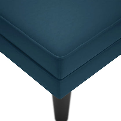 Chaiselongue mit Kissen und Rechter Armlehne Blau Samt
