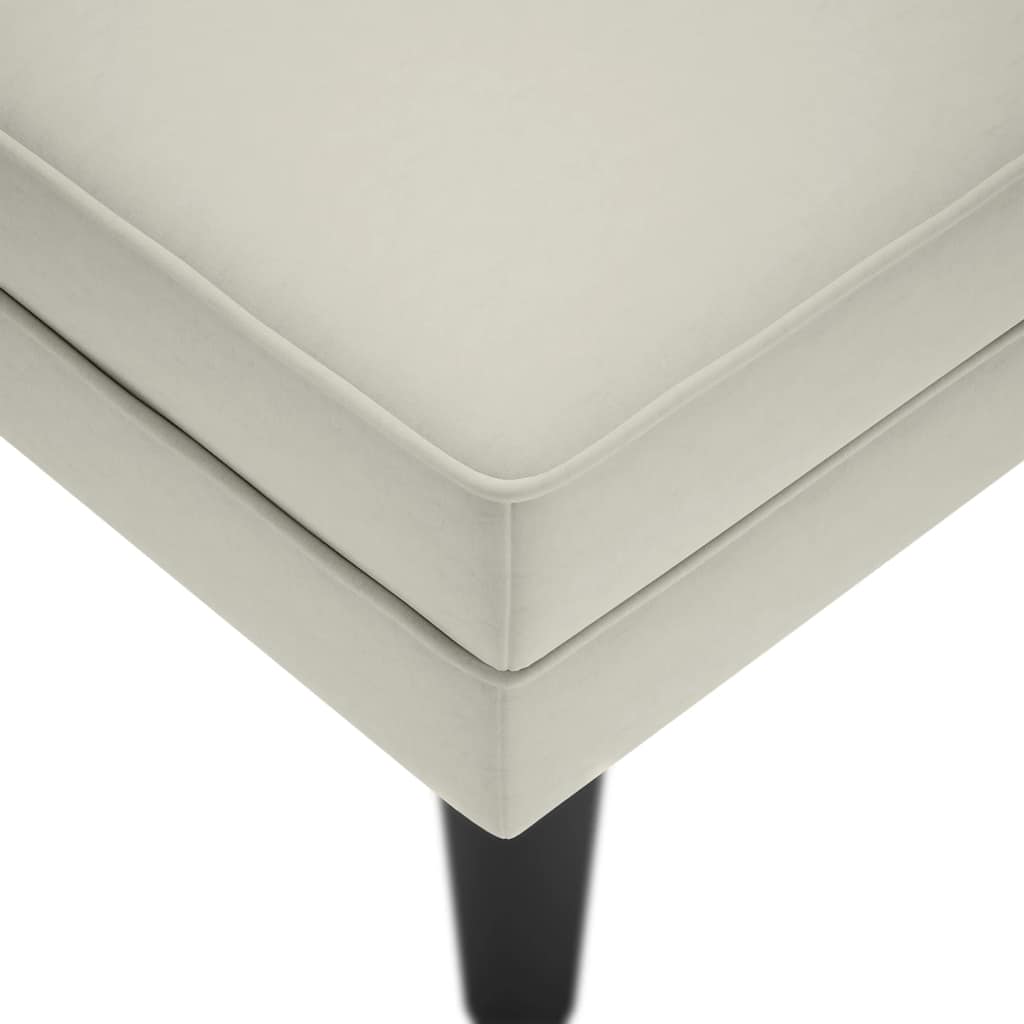 Chaiselongue mit Kissen und Rechter Armlehne Creme Samt