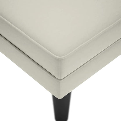 Chaiselongue mit Kissen und Rechter Armlehne Creme Samt