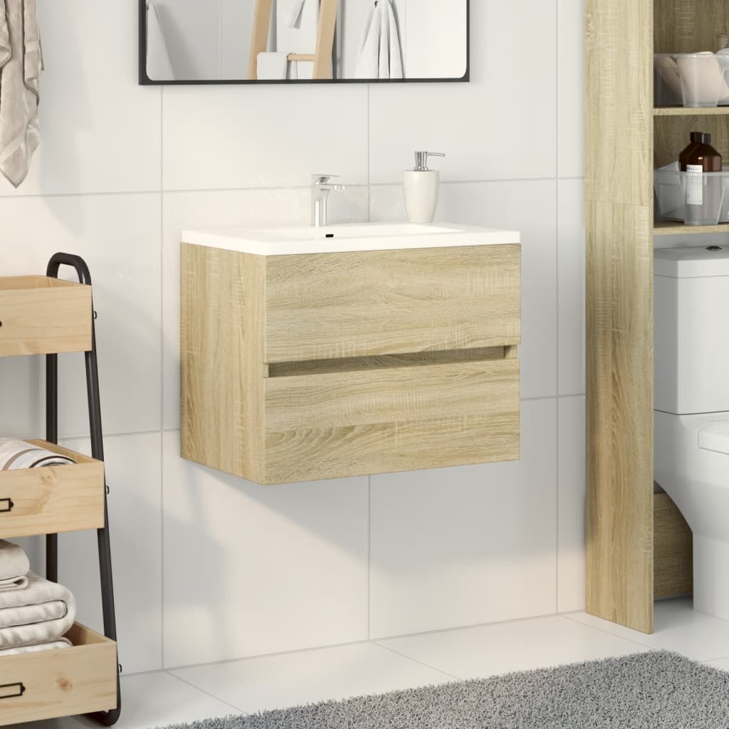 Meuble vasque chêne Sonoma 60x38,5x45cm matière bois