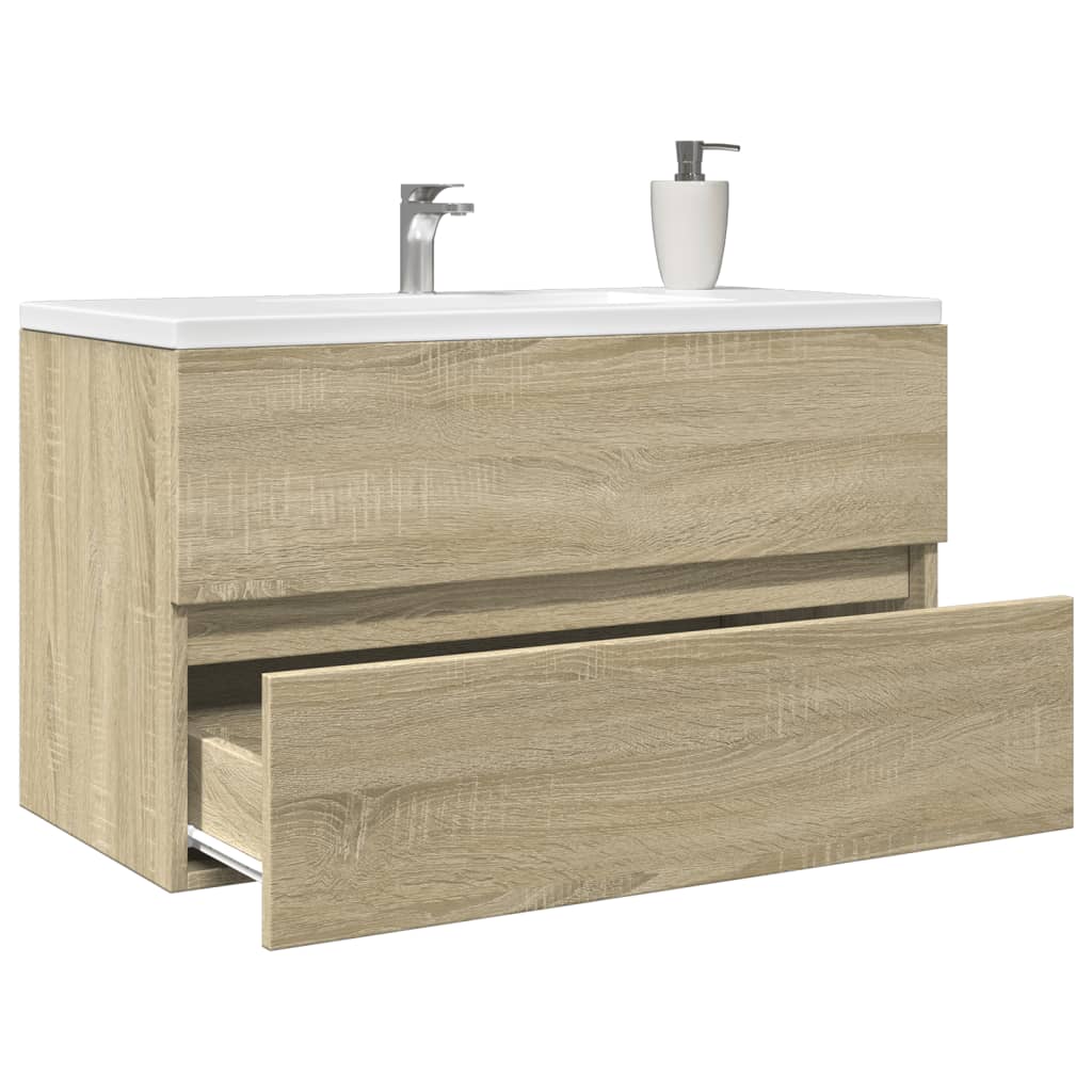 Meuble vasque chêne Sonoma 80x38,5x45cm matière bois