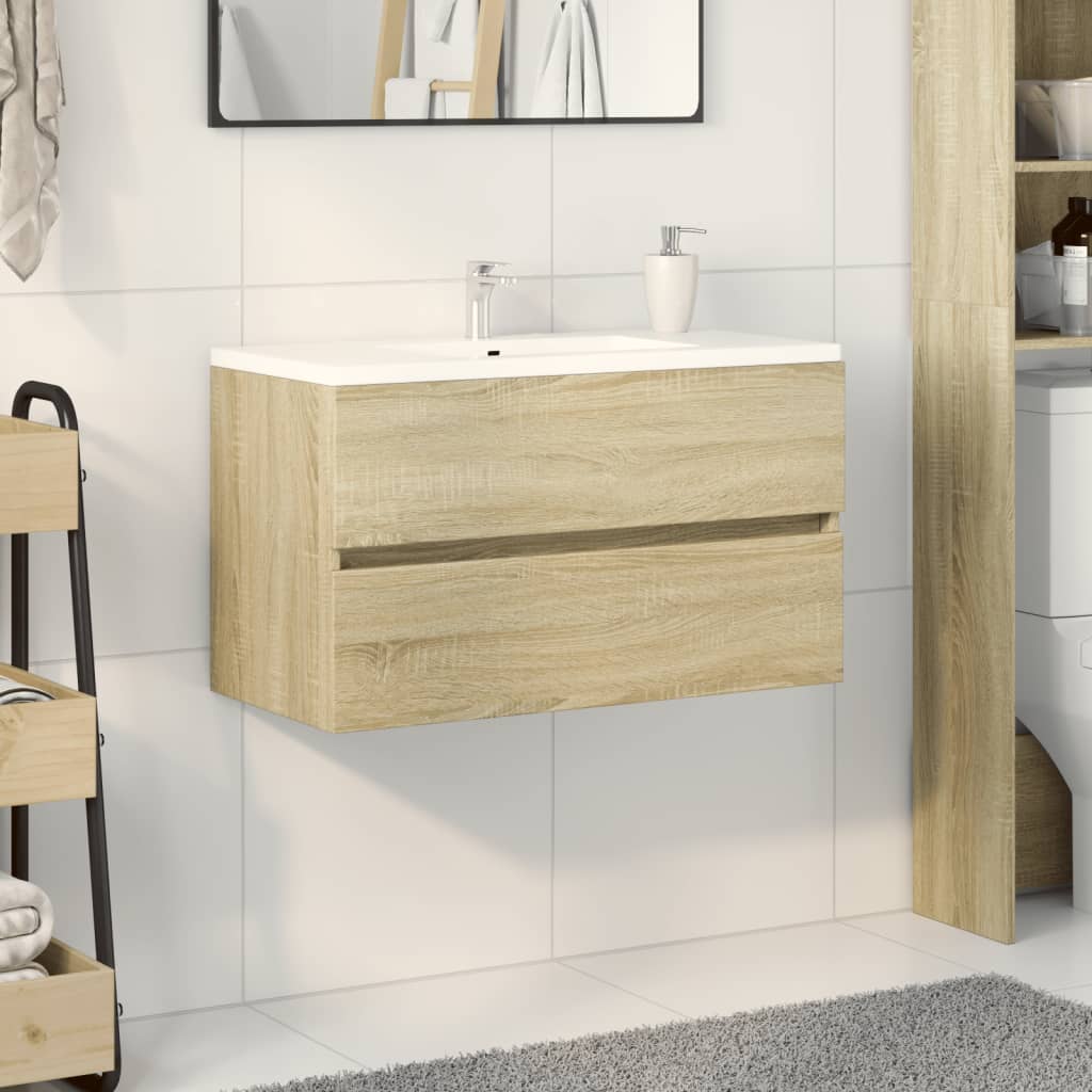 Meuble vasque chêne Sonoma 80x38,5x45cm matière bois