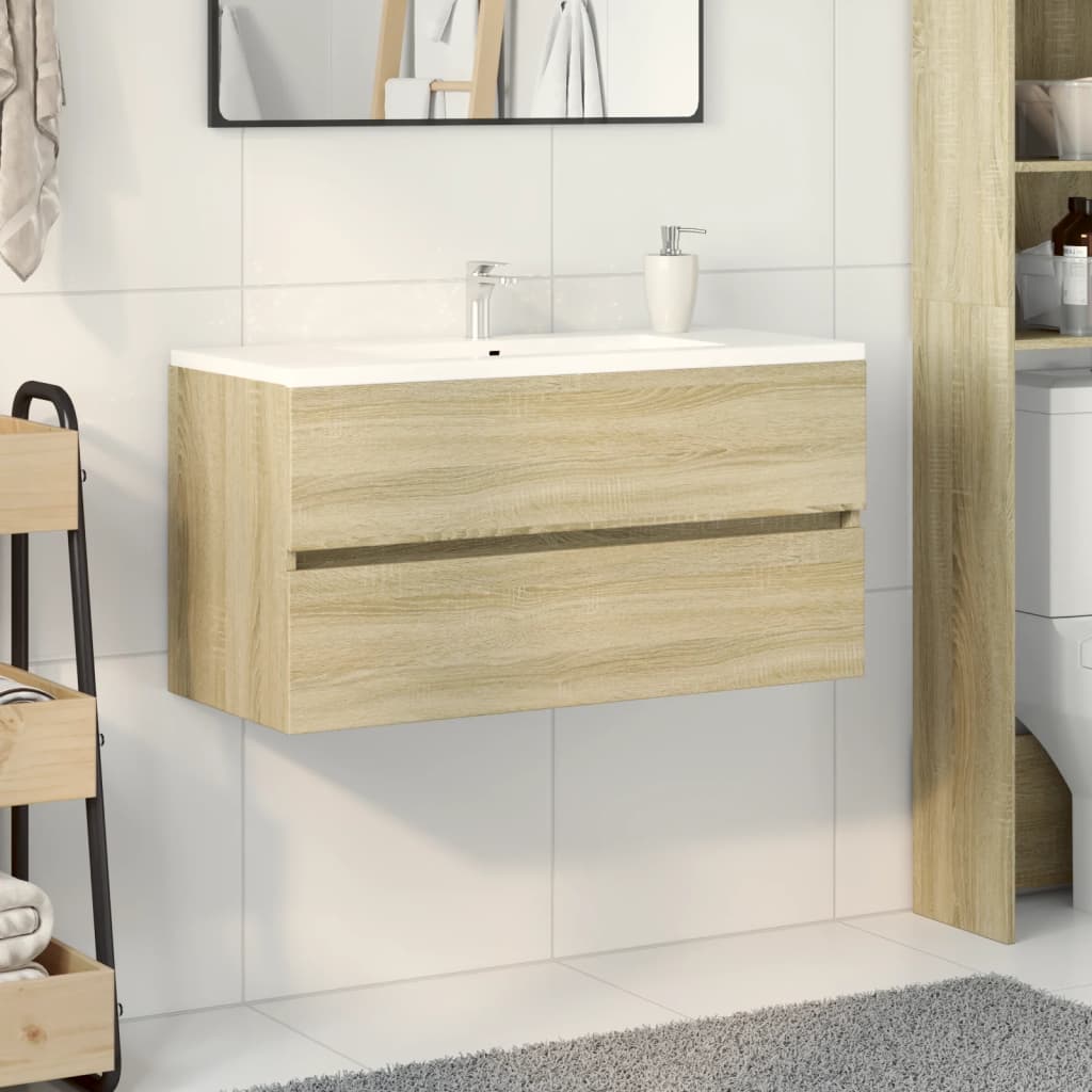 Meuble vasque chêne Sonoma 90x38,5x45cm matière bois