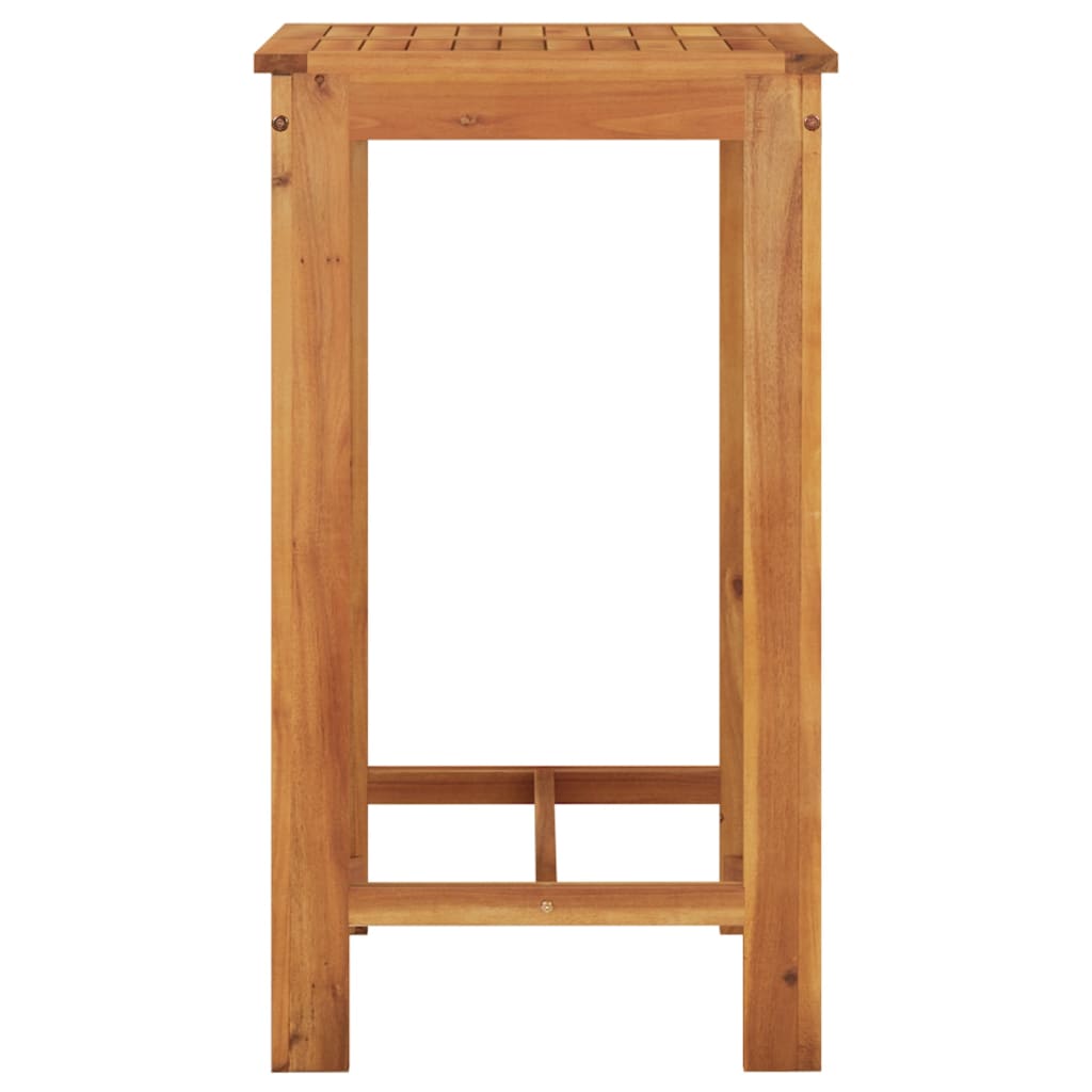 5-piece garden bar set made of grey solid acacia wood and poly rattan
