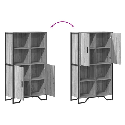 Highboard Grau Sonoma 79,5x35,5x137,5 cm Holzwerkstoff