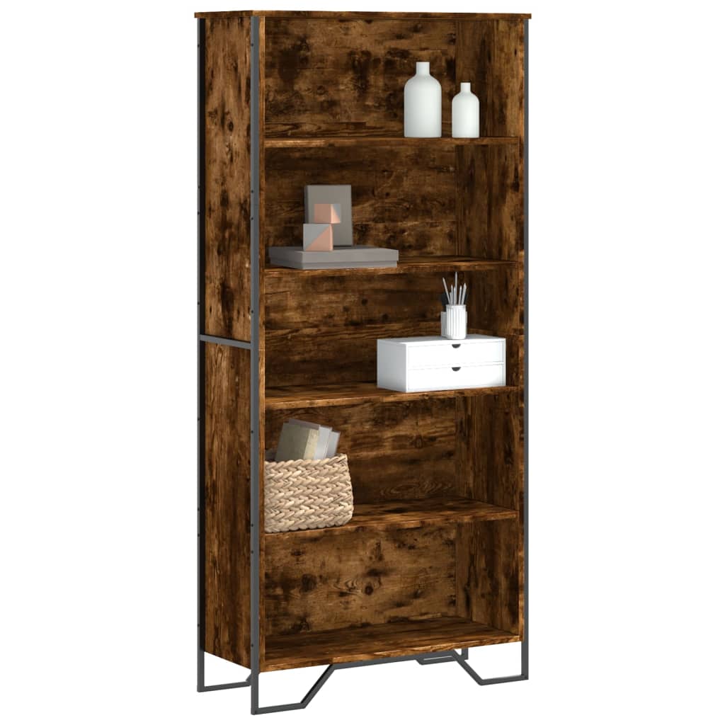 Bookshelf smoked oak 80x31x169 cm wood material