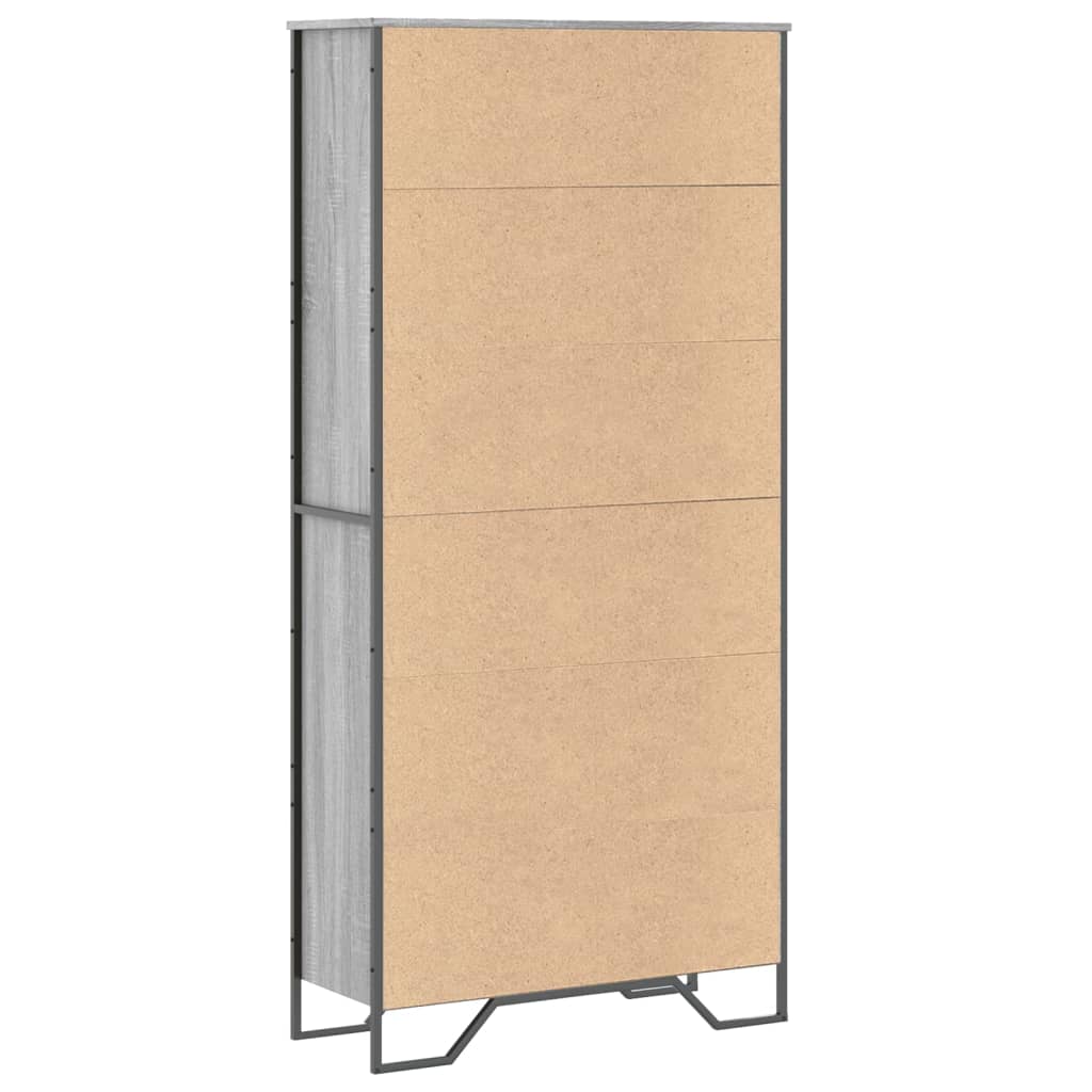 Bookshelf Grey Sonoma 80x31x169 cm wood-based material