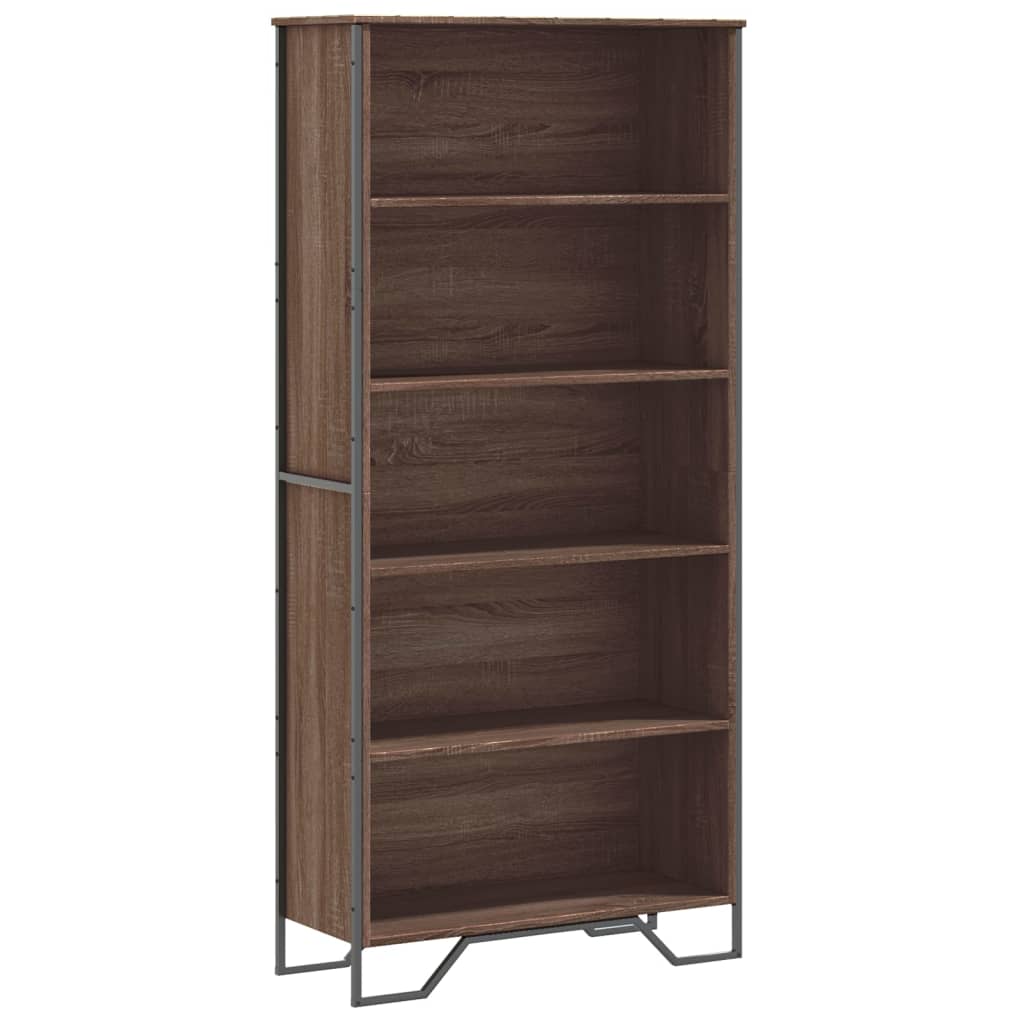 Bookshelf brown oak look 80x31x169 cm wood material